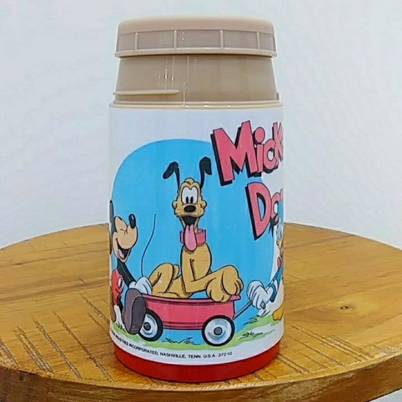 Disney Dining Vintage Disney Mickey Mouse Donald Aladdin Thermos